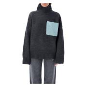 Donkergrijze Gebreide Turtleneck Trui JW Anderson , Gray , Dames