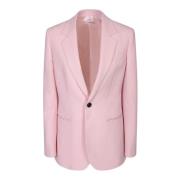 Roze Wollen Jas Enkelrij Burberry , Pink , Dames