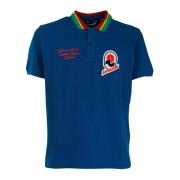 Heren Polo Shirt Blauw Klassiek Invicta , Blue , Heren