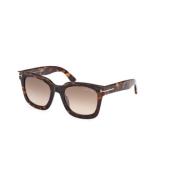 Bruine Spiegel Zonnebril Donker Havana Frame Tom Ford , Brown , Unisex