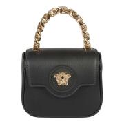 Zwart Goud Handtas Medusa Hoofd Versace , Black , Dames