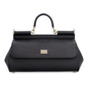 Saffiano Leren Handtas Dolce & Gabbana , Black , Dames