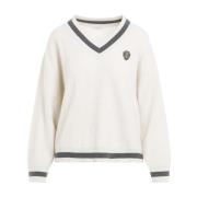 Witte Cashmere Sweater Aw24 Brunello Cucinelli , White , Dames