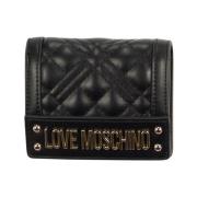 Gestikt Logo Portemonnee Love Moschino , Black , Dames