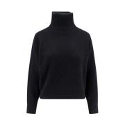 Luxe Cashmere Silk Turtleneck Sweater Brunello Cucinelli , Black , Dam...