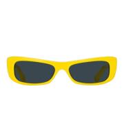 Geel Frame Grijze Lens Zonnebril Jacquemus , Yellow , Dames