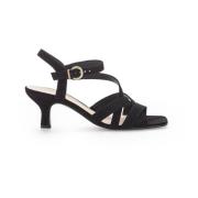 Zwarte Suède Zomersandalen Gabor , Black , Dames