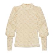 Top met hoge kraag Munthe , Beige , Dames