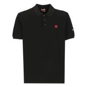 Zwarte Polo Shirt met Boke Bloem Kenzo , Black , Heren