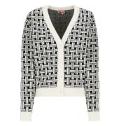 Witte Gebreide Vest met Borduursel Kenzo , White , Dames