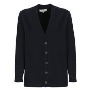 Blauwe Wol V-Hals Cardigan Sweater Maison Margiela , Blue , Heren