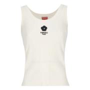 Witte Geribbelde Mouwloze Top Kenzo , White , Dames