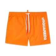 Stijlvolle Boxer Midi Zwemkleding Dsquared2 , Orange , Heren