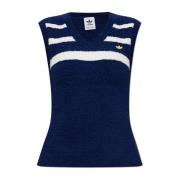 Vest met V-hals Adidas Originals , Blue , Dames