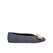 Denim Ballerina Elegant Stijlvol Comfortabel Salvatore Ferragamo , Blu...