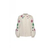 Bloemen Geborduurde Blouse Fabienne Chapot , White , Dames