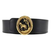 Pre-owned Leather belts Hermès Vintage , Black , Dames