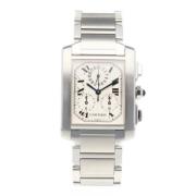 Pre-owned Stainless Steel watches Cartier Vintage , White , Dames