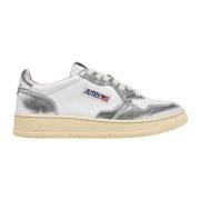 Bicolor Leren Sneakers Autry , Gray , Dames