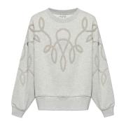 Sweatshirt met logo Munthe , Gray , Dames