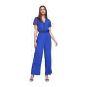 Korte Mouw Jumpsuit Gaudi , Blue , Dames