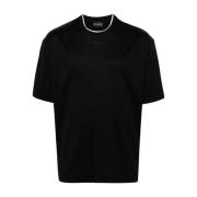 Zwart Jersey Logo T-shirts Polos Emporio Armani , Black , Heren