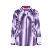 Gestreept Katoenen Overhemd Slim Fit Carolina Herrera , Purple , Dames