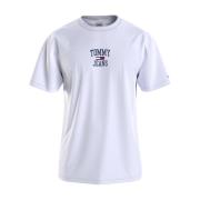 Korte Mouw T-shirt Tommy Jeans , White , Heren