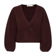 Bruin Puce Melange Cardigan Sweater InWear , Brown , Dames