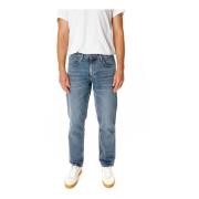 Tapered Fit Mid Waist Jeans Lee , Blue , Heren