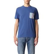 Korte Mouw T-shirt Roy Roger's , Blue , Heren