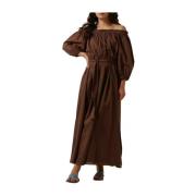 Dames Jurken Nv-danya Off Shoulder Dress Notre-v , Brown , Dames