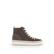 Velvet hoge sneakers in taupe Gabor , Brown , Dames