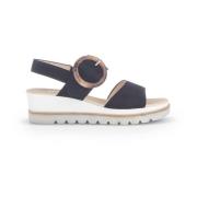 Marineblauwe Suède Sandalen Comfort Collectie Gabor , Blue , Dames