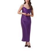 Dames Jurken Satin Strap Dress Notre-v , Purple , Dames