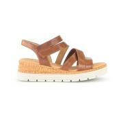 Cognac Leren Multi-Riem Sandalen Gabor , Brown , Dames