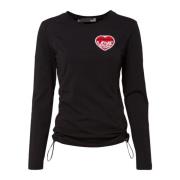 Lange Mouw T-shirt Love Moschino , Black , Dames