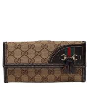 Pre-owned Leather wallets Gucci Vintage , Beige , Dames