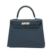 Pre-owned Leather handbags Hermès Vintage , Blue , Dames