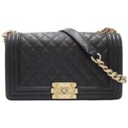 Pre-owned Leather chanel-bags Chanel Vintage , Black , Dames