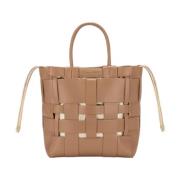 Handtas - Elegante Leren Tote Tas Tosca Blu , Brown , Dames