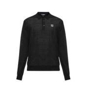 Zwarte wollen poloshirt Raf Simons , Black , Heren