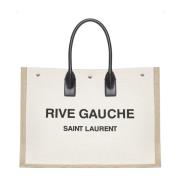 Rive Gauche Tote Bag Saint Laurent , Beige , Heren