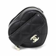 Pre-owned Leather wallets Chanel Vintage , Black , Dames