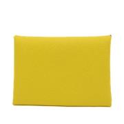 Pre-owned Leather wallets Hermès Vintage , Yellow , Dames