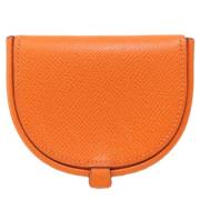 Pre-owned Leather wallets Hermès Vintage , Orange , Dames