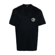 Midnight Blue Jersey Logo T-shirt Giorgio Armani , Black , Heren