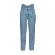 Klassieke Denim Jeans met Vijf Zakken Pinko , Blue , Dames