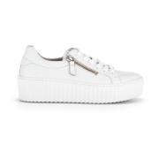 Witte Leren Moderne Sneakers Gabor , White , Dames