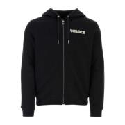 Stijlvol Zwart Katoenen Sweatshirt Versace , Black , Heren